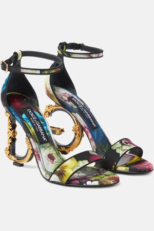 Dolce & Gabbana Baroque DG floral charmeuse sandals