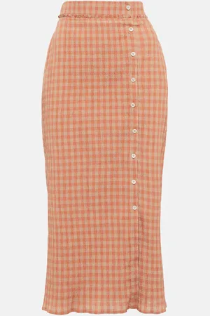 Altuzarra Belili gingham midi skirt