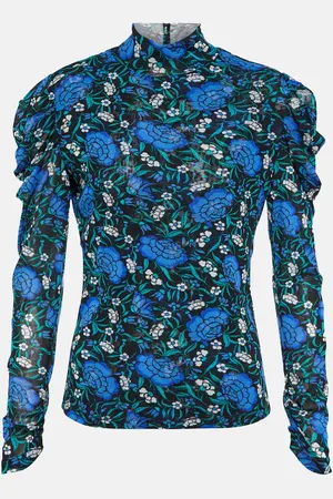 Diane von Furstenberg Remy floral turtleneck jersey top