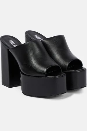 PARIS TEXAS Sasha leather platform mules