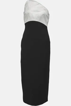 Roland Mouret Embellished wool and silk midi dress