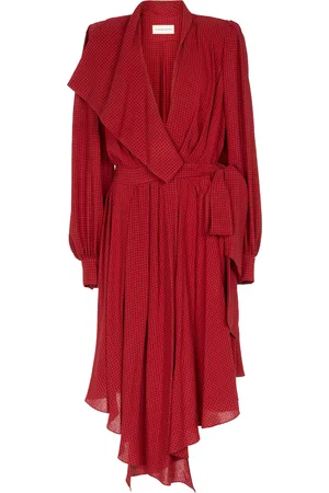 ALEXANDRE VAUTHIER Checked wrap dress
