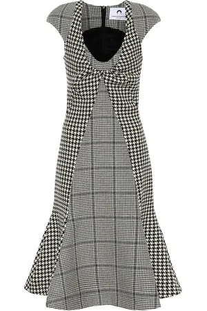 Marine Serre Checked wool midi dress