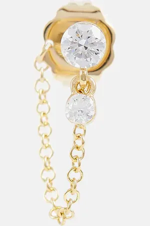 Maria Tash Invisible Dangle Chain 18kt single earring with diamonds