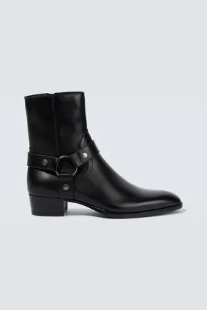 Saint Laurent Wyatt Harness leather ankle boots