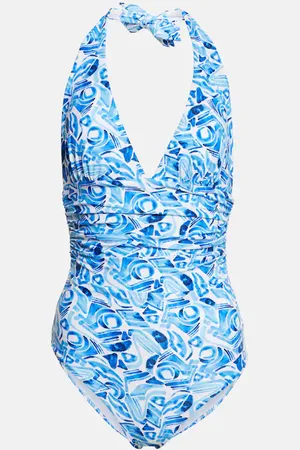Rebecca Vallance Seine printed halterneck swimsuit
