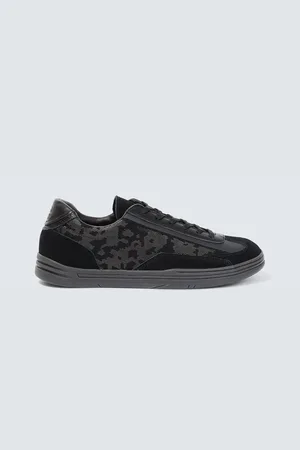 Stone Island S0101 leather and canvas sneakers