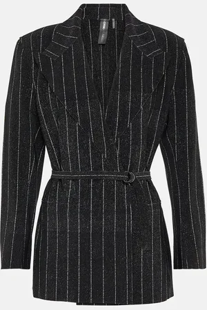 Norma Kamali Pinstripe jersey blazer