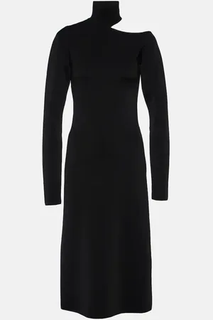 Salvatore Ferragamo Mockneck jersey midi dress