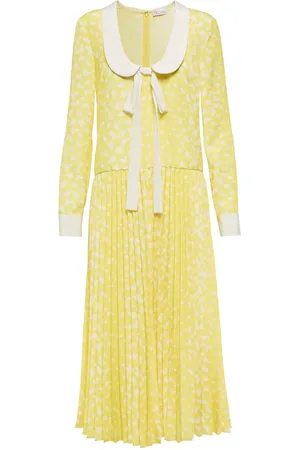 RED Valentino Printed tie-neck midi dress