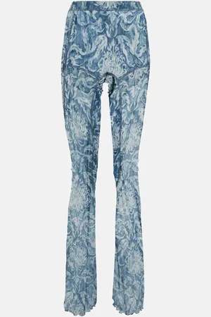 KNWLS Printed high-rise flared leggings