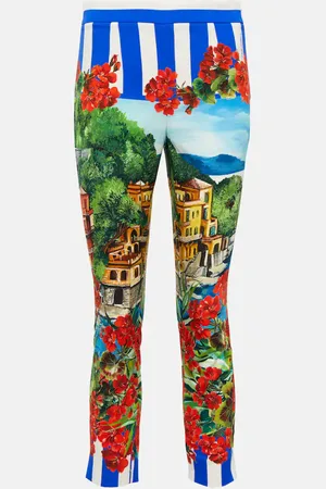 Dolce & Gabbana Portofino printed silk-blend pants