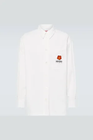 Kenzo Embroidered oversized cotton shirt