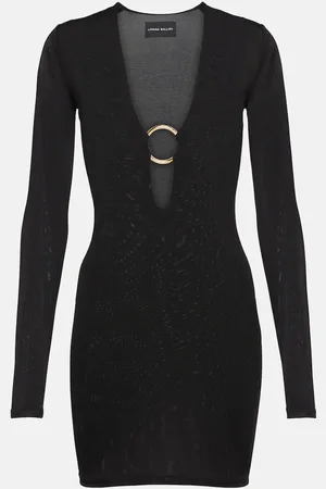 Louisa Ballou Embellished V-neck minidress