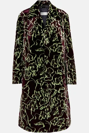 DRIES VAN NOTEN Printed velvet coat