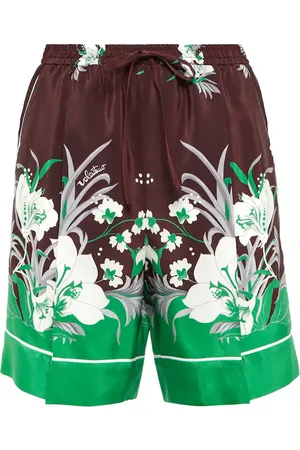 VALENTINO Printed silk shorts