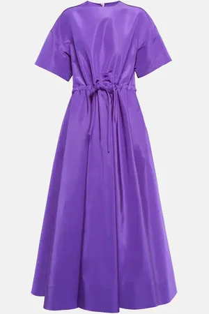 VALENTINO Gathered silk midi dress