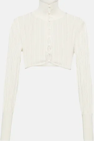 Alaïa AlaÃ¯a Ribbed-knit cropped cardigan