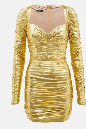 ALEX PERRY Paxton metallic ruched minidress