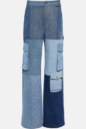Marine Serre Monogram high-rise wide-leg jeans