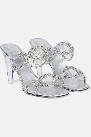 VALENTINO GARAVANI 1967 embellished leather chain mules