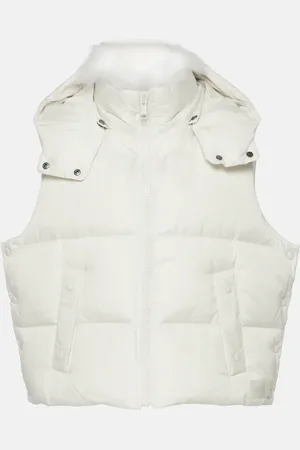YVES SALOMON Shearling-trimmed cropped down vest