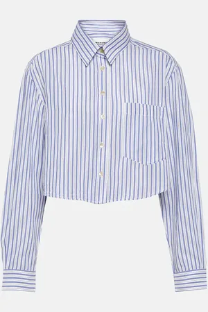 Marant Etoile Eliora striped cropped cotton shirt