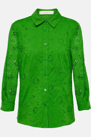 Carolina Herrera Broderie anglaise cotton blouse