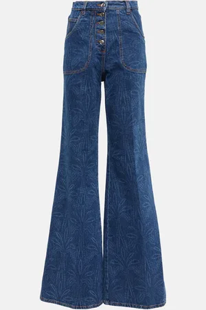 Etro Printed high-rise flared jeans