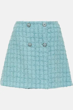 VERSACE Wool-blend bouclÃ© tweed miniskirt