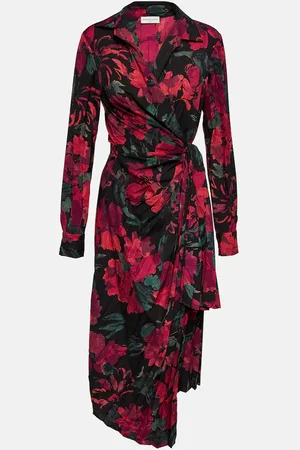 DRIES VAN NOTEN Floral wrap midi dress