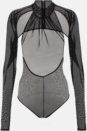 DAVID KOMA Cutout mesh bodysuit