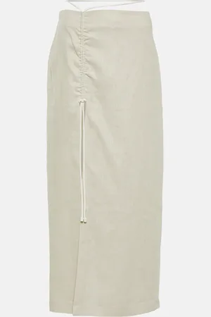 SIR Musee wrap linen midi skirt