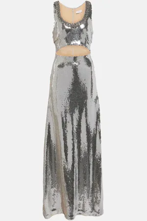 Paco rabanne Sequined cutout maxi dress