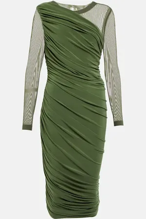 Norma Kamali Diana ruched jersey midi dress
