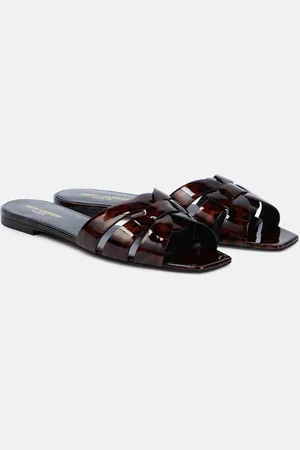 Saint Laurent Tribute 05 leopard-print leather flats