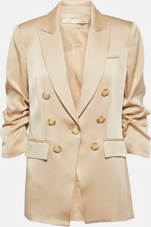 VERONICA BEARD Tomi double-breasted satin blazer