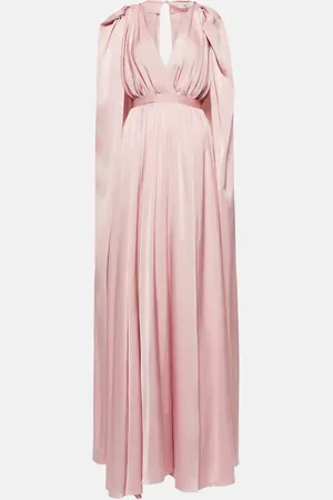 Safiyaa Draped satin cape gown