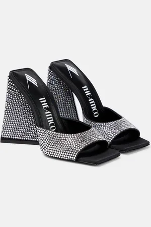The Attico Devon crystal-embellished mules