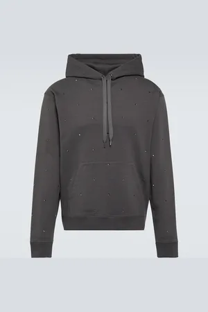 VALENTINO Rockstud cotton jersey hoodie