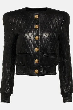Balmain Quilted leather jacket
