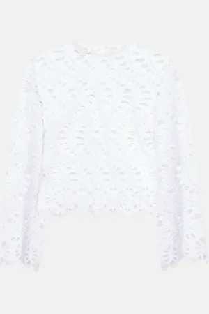 Giambattista Valli Broderie anglaise cotton top