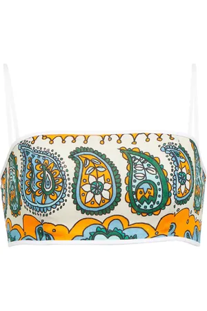 Staud Bomber printed linen crop top