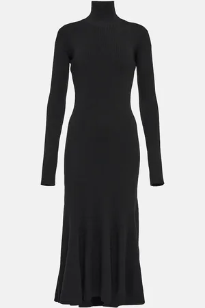 Balenciaga Turtleneck wool-blend midi dress