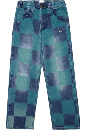 Bobo Choses Checkerboard cotton denim pants