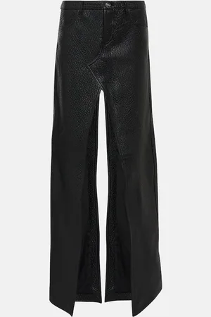 DAVID KOMA Leather split-hem maxi skirt