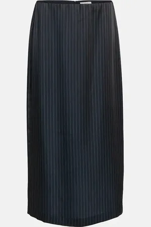 Vince Pinstripe satin pencil skirt