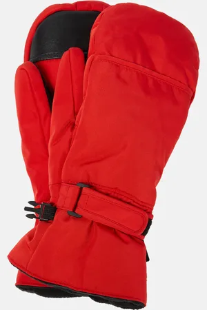 YVES SALOMON Leather-trimmed mittens
