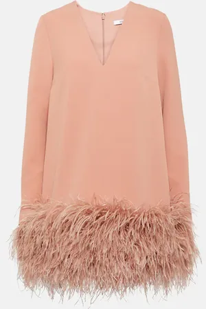 Safiyaa Aleannah feather-trimmed crÃªpe minidress