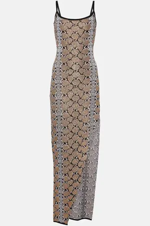 Balmain Snake-print maxi dress